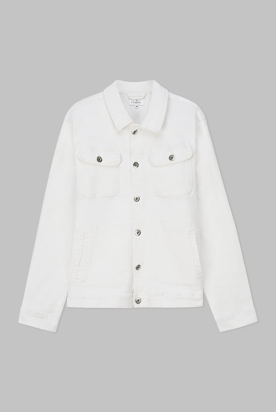 Mens Oversized White Denim Jacket