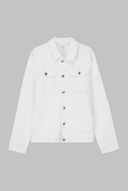 Mens White Oversized White Denim Jacket