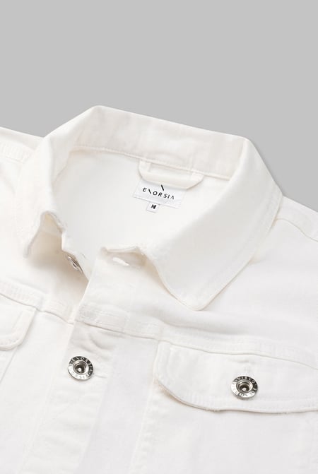 Mens White Oversized White Denim Jacket