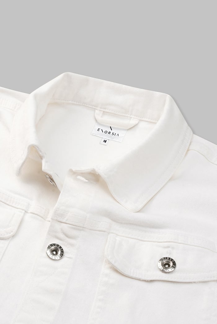 Mens Oversized White Denim Jacket