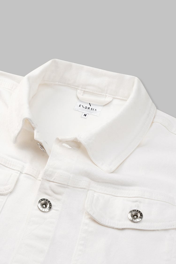 Mens Oversized White Denim Jacket