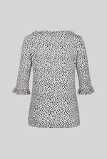 Women's Polka Dot  Prints  Frill Neck Jersey Blouse