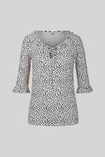 Women's Polka Dot  Prints  Frill Neck Jersey Blouse
