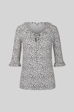 Women's Polka Dot  Prints  Frill Neck Jersey Blouse