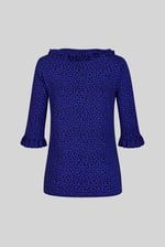 Women's Polka Dot  Prints  Frill Neck Jersey Blouse