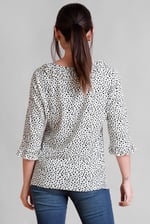 Women's Polka Dot  Prints  Frill Neck Jersey Blouse