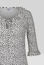Women's Polka Dot  Prints  Frill Neck Jersey Blouse