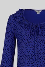 Women's Polka Dot  Prints  Frill Neck Jersey Blouse
