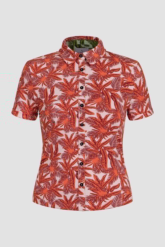 Leaf Printed Semi Crop Shirts