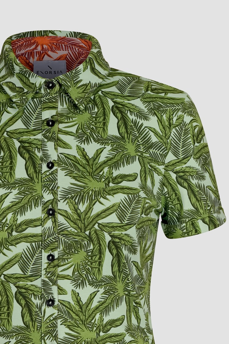 Leaf Printed Semi Crop Shirts