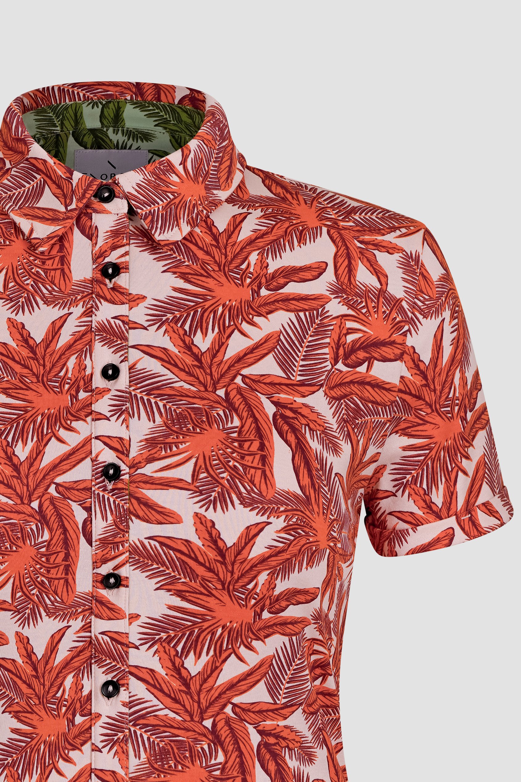 Leaf Printed Semi Crop Shirts