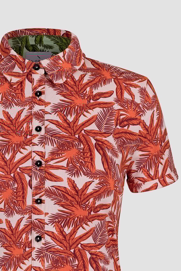 Leaf Printed Semi Crop Shirts