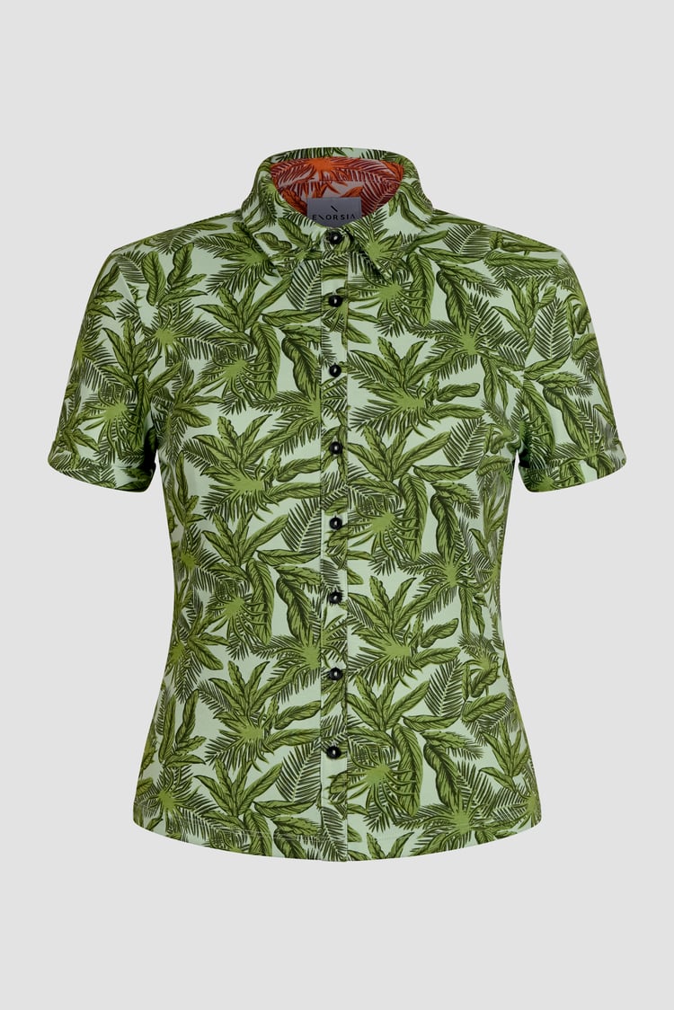 Leaf Printed Semi Crop Shirts