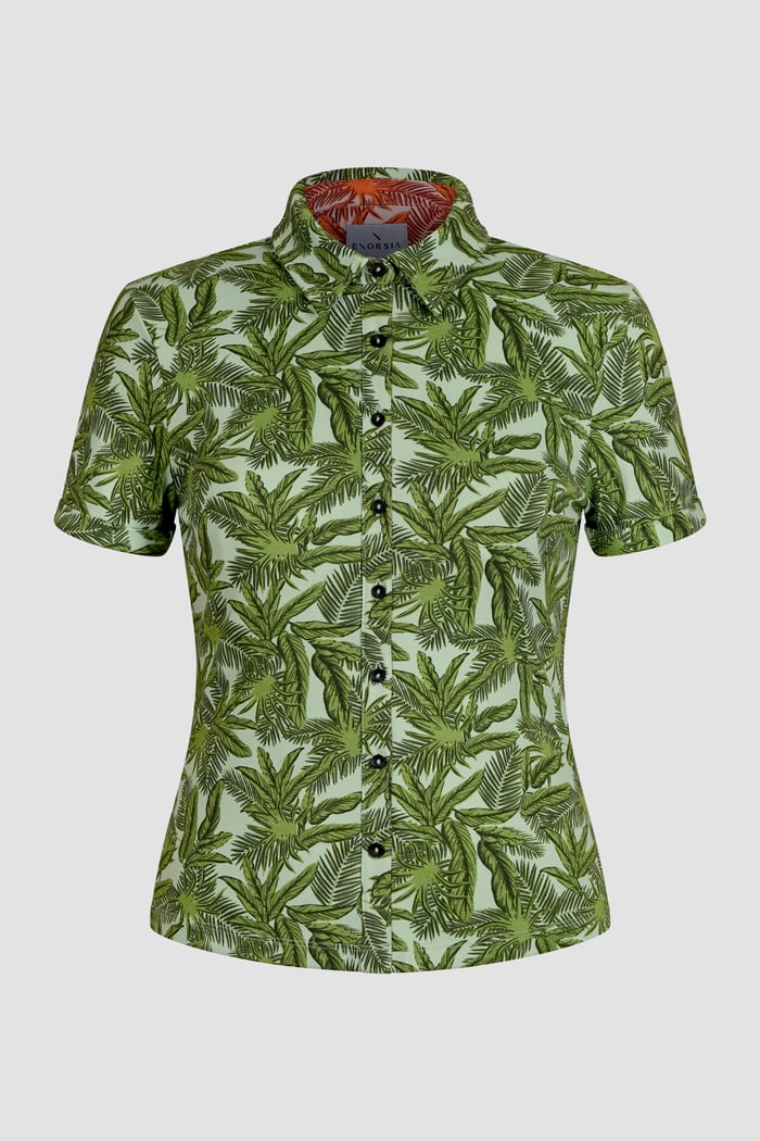 Leaf Printed Semi Crop Shirts