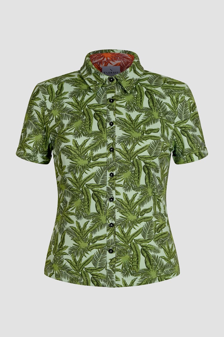 Leaf Printed Semi Crop Shirts