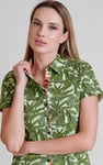 Leaf Printed Semi Crop Shirts