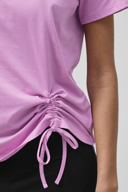Pink Ruched Front T-Shirt