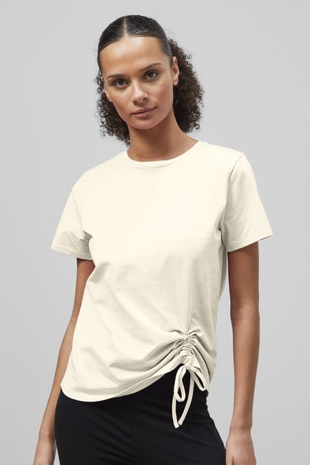 Off-white Ruched Front T-Shirt