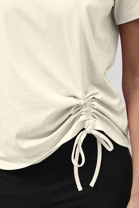 Off-white Ruched Front T-Shirt