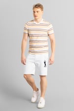 Mens Brush Back Fleece Printed Shorts