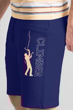 Mens Brush Back Fleece Printed Shorts