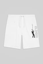 Mens Brush Back Fleece Printed Shorts