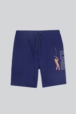 Mens Brush Back Fleece Printed Shorts