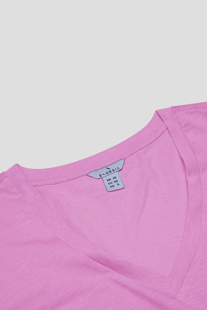 V-Neck Short Sleeve Slub T-Shirt