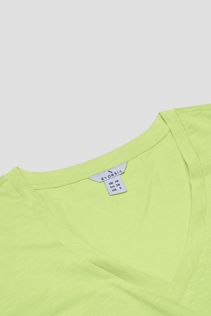 V-Neck Short Sleeve Slub T-Shirt