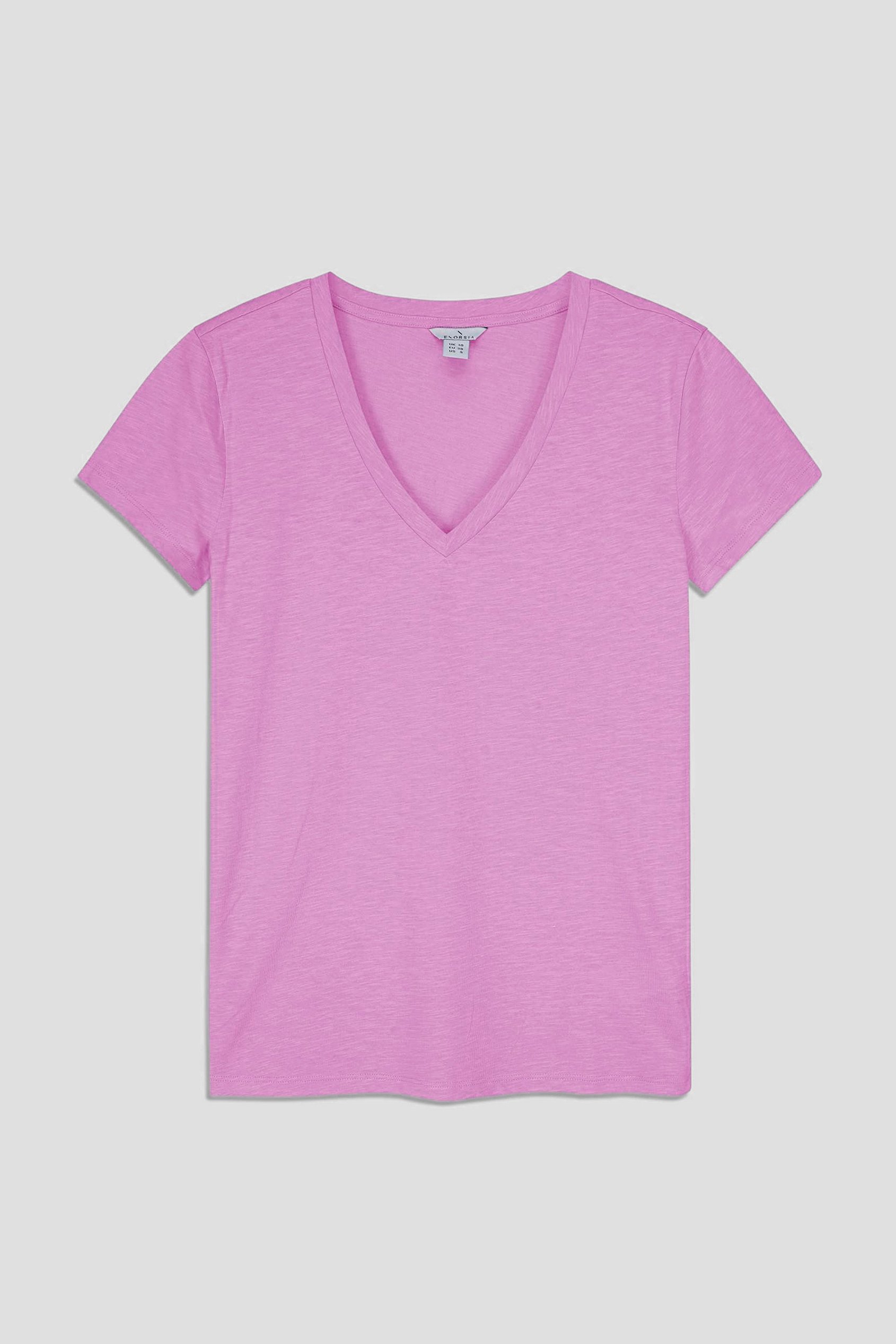 V-Neck Short Sleeve Slub T-Shirt