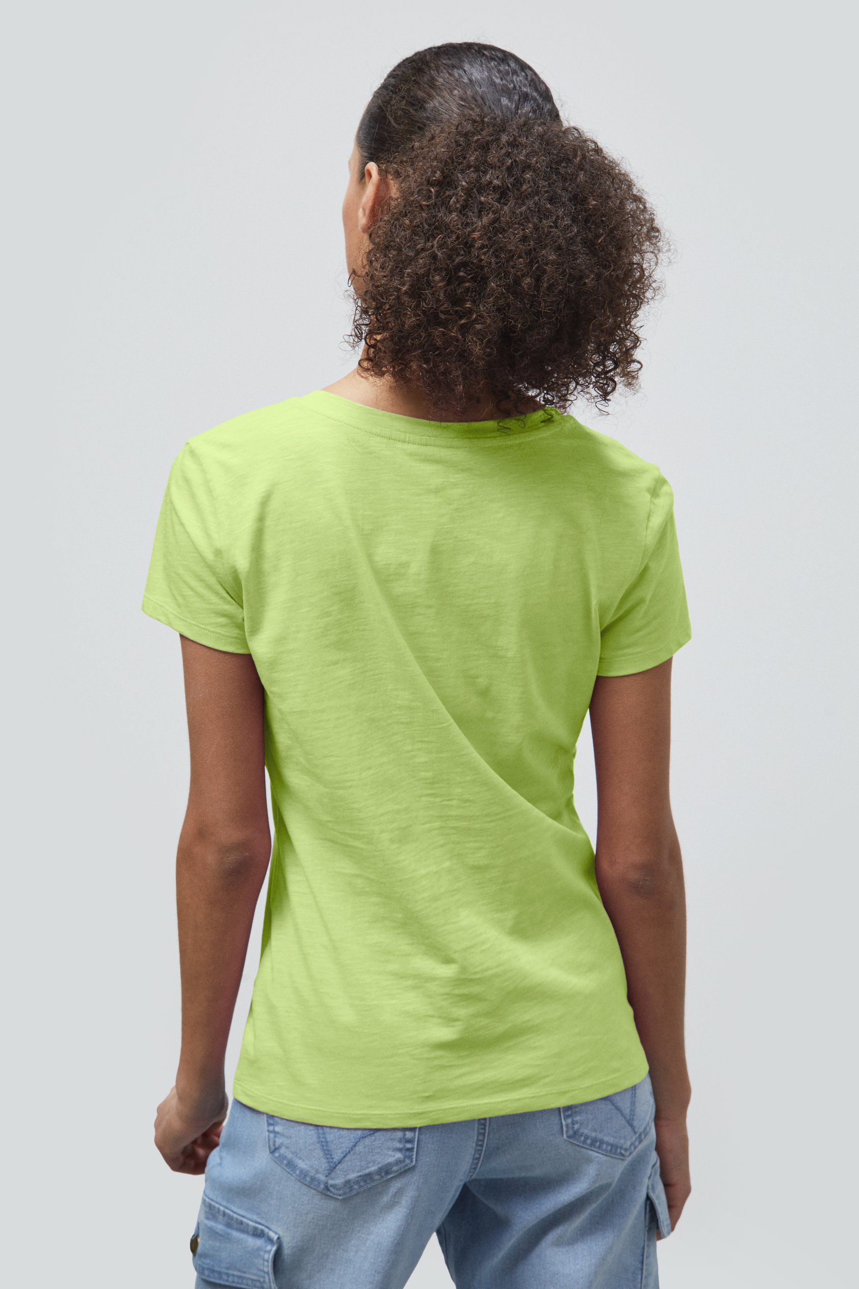 V-Neck Short Sleeve Slub T-Shirt