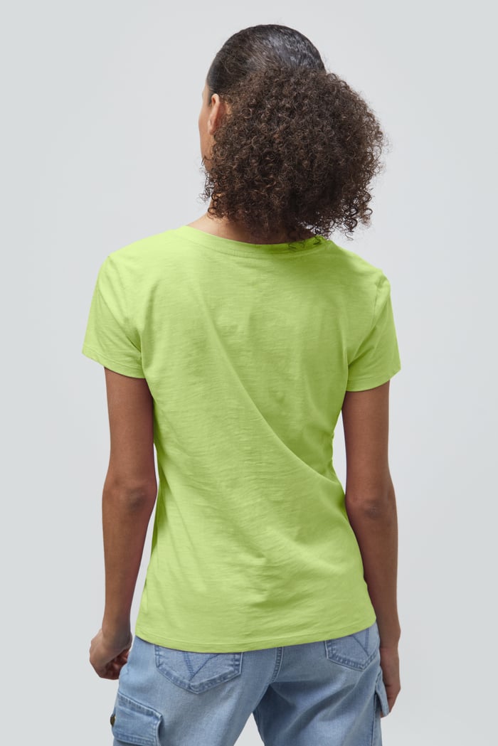 V-Neck Short Sleeve Slub T-Shirt