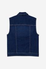 Womens Sleeveless Button Up Denim Jacket