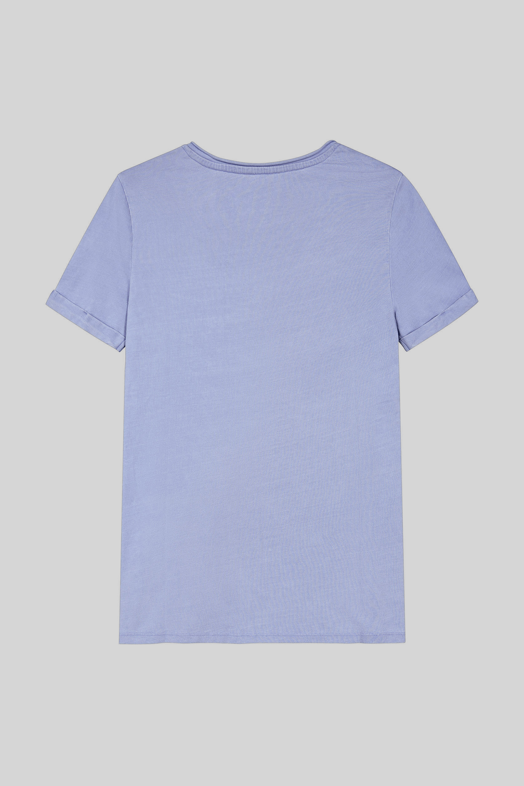 Indigo Washed Embroidered V-Neck T-shirt