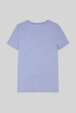 Indigo Washed Embroidered V-Neck T-shirt