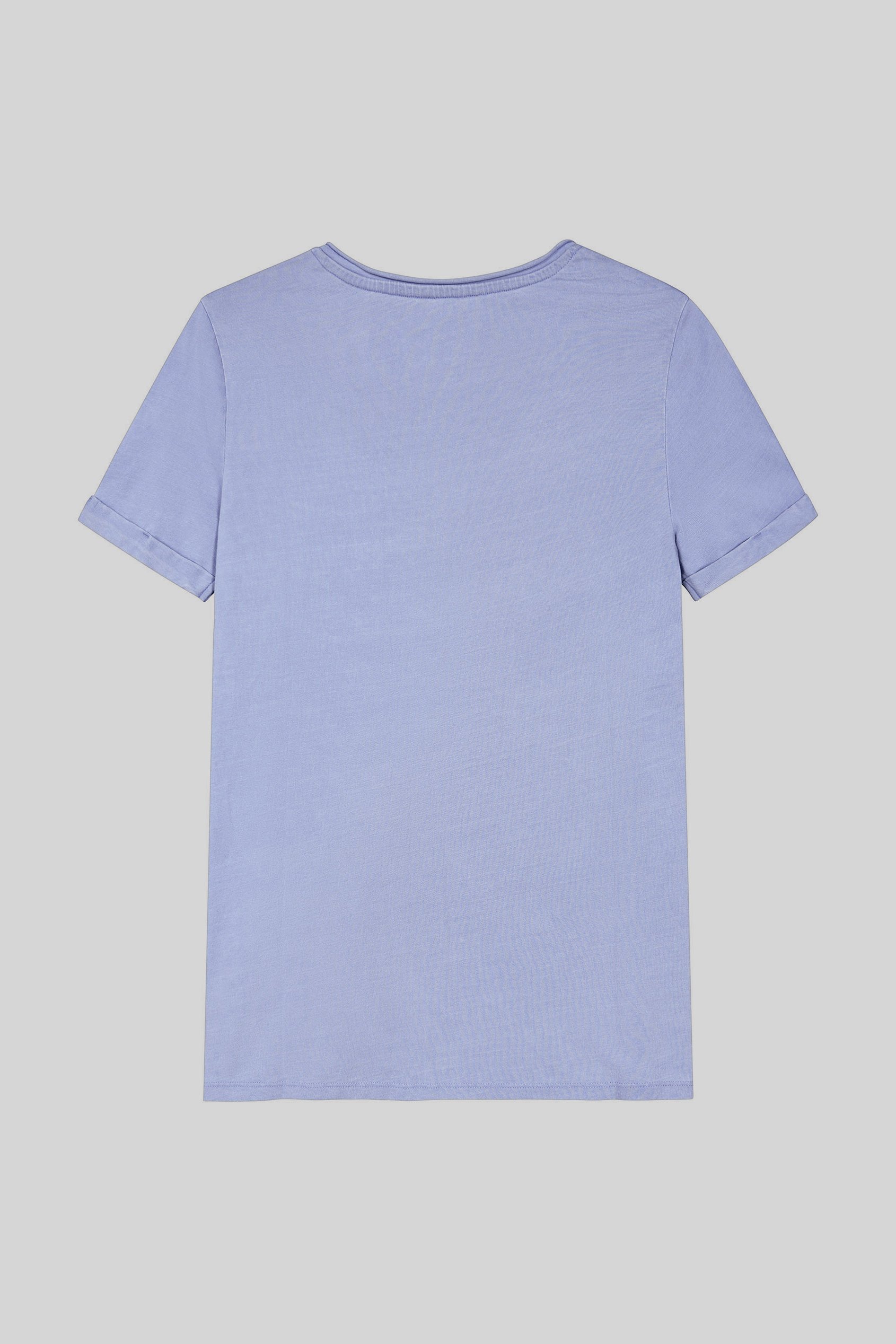 Indigo Washed Embroidered V-Neck T-shirt