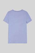 Indigo Washed Embroidered V-Neck T-shirt