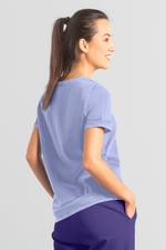 Indigo Washed Embroidered V-Neck T-shirt