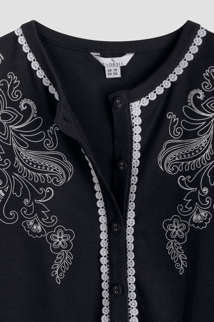 Lace Trimmed Puff Sleeve Tops