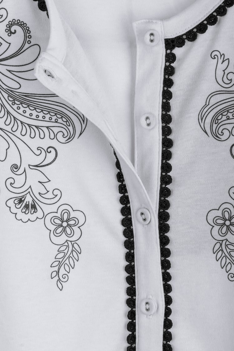 Lace Trimmed Puff Sleeve Tops