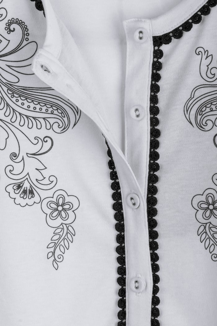 Lace Trimmed Puff Sleeve Tops