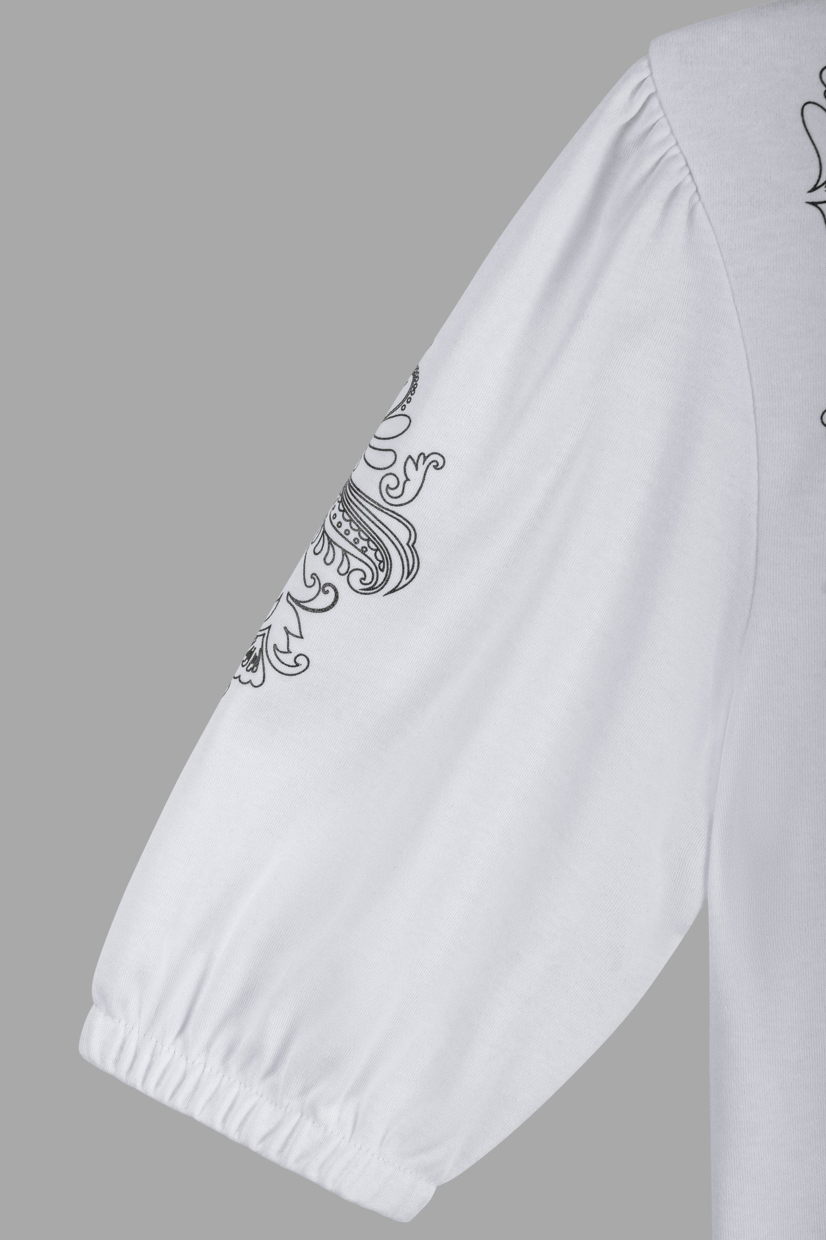 Lace Trimmed Puff Sleeve Tops