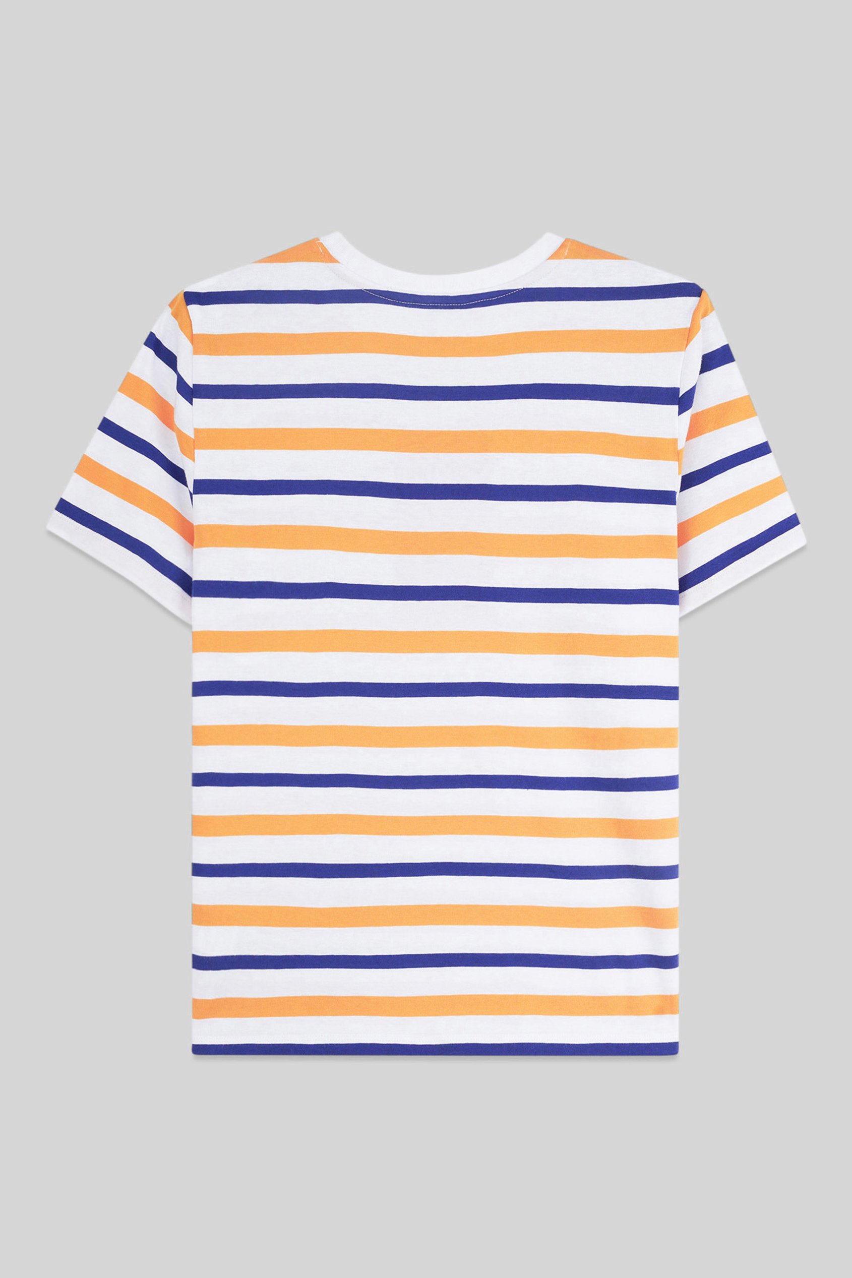 Womens Button Details Stripe T-Shirt
