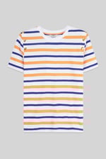 Womens Button Details Stripe T-Shirt