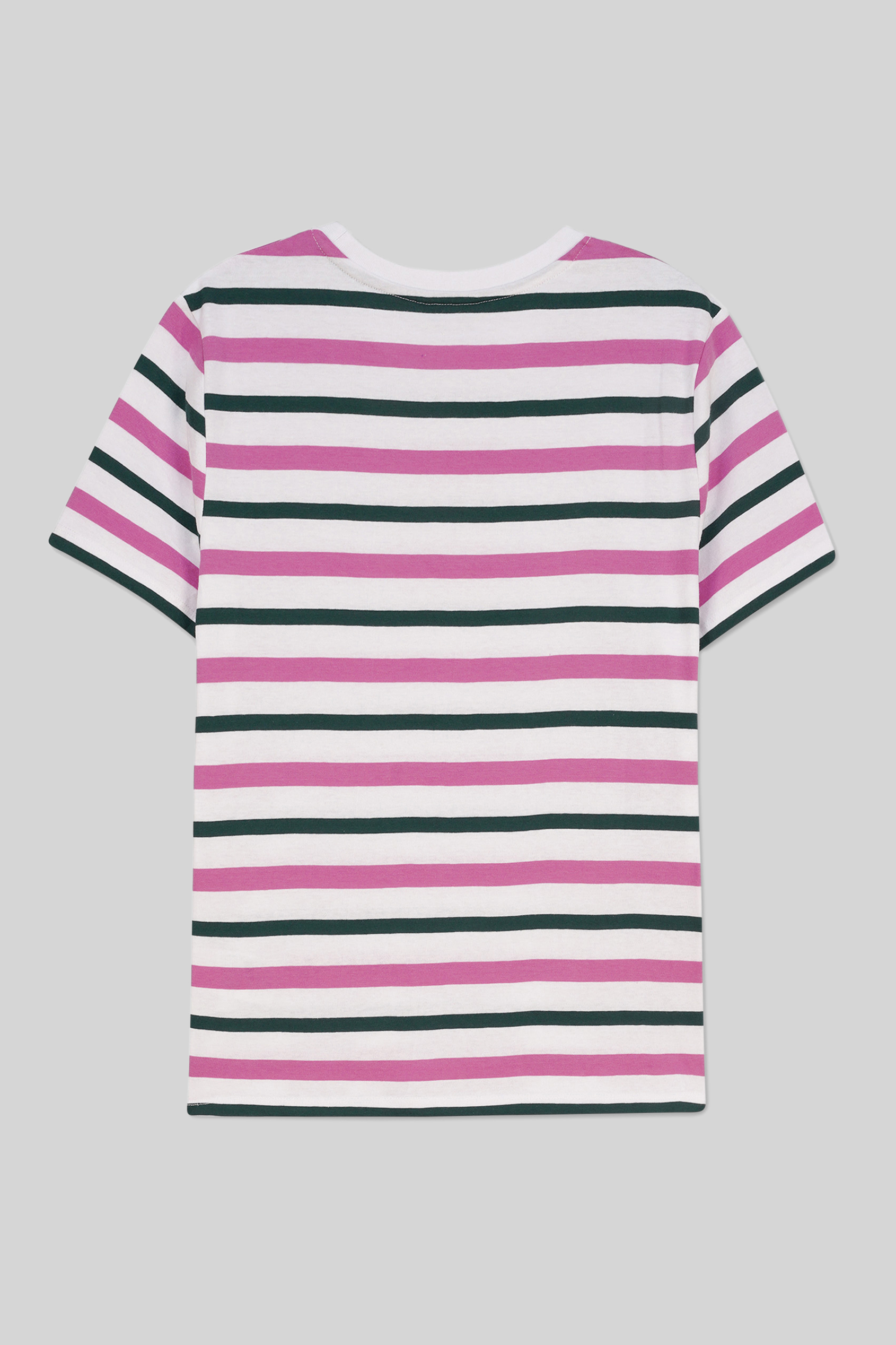 Womens Button Details Stripe T-Shirt