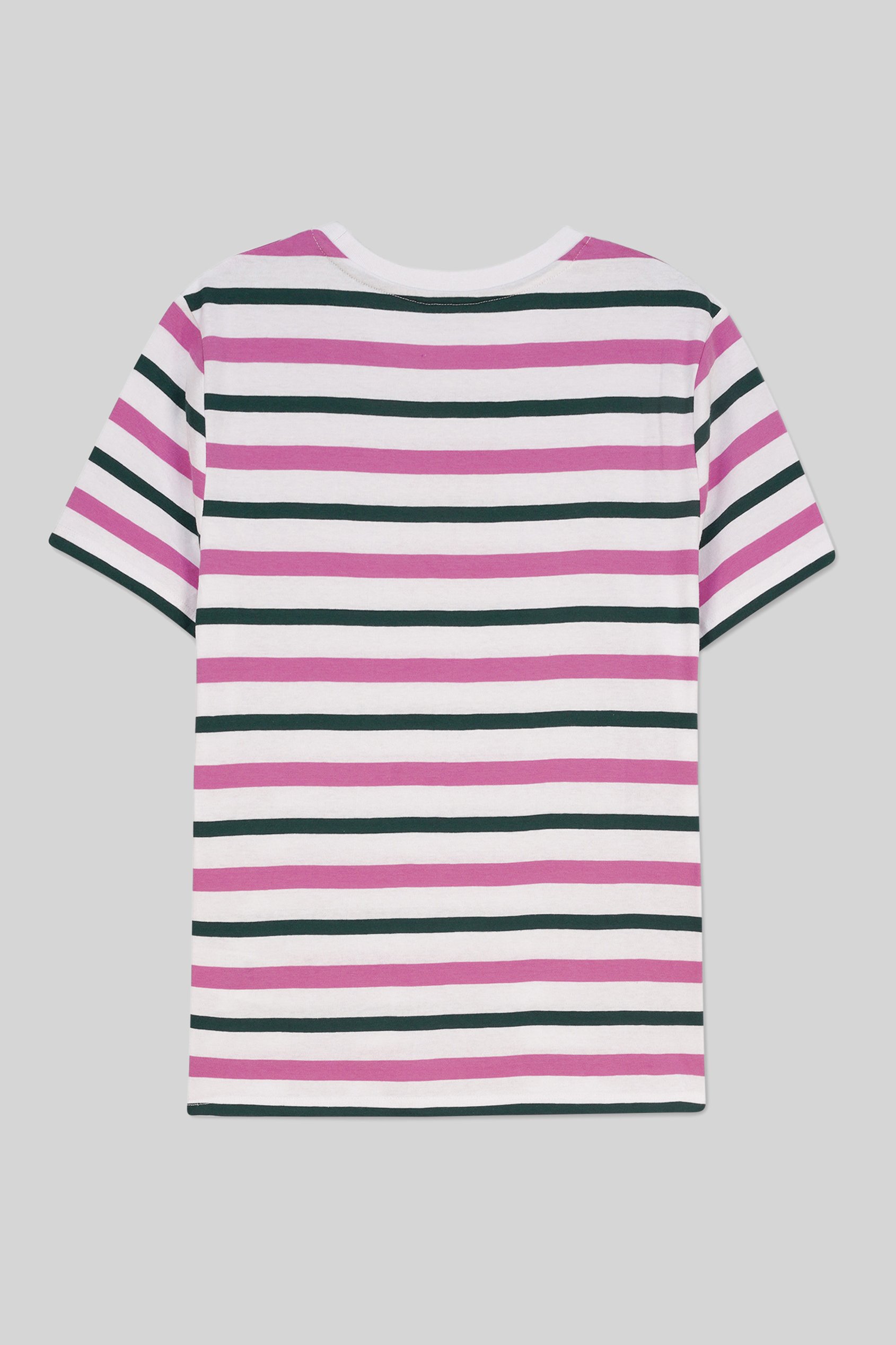 Womens Button Details Stripe T-Shirt
