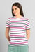 Womens Button Details Stripe T-Shirt