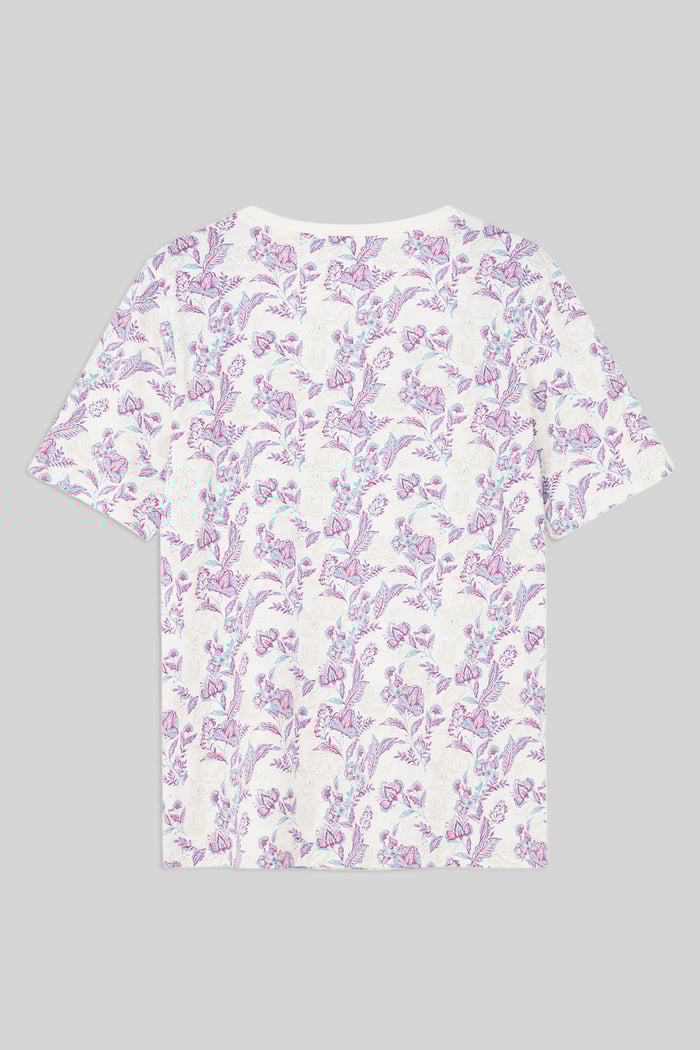 Crayon Leaf Printed T-Shirt