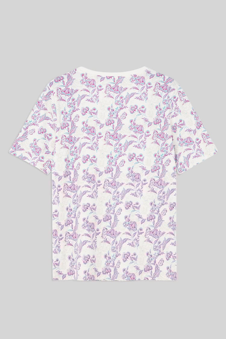 Crayon Leaf Printed T-Shirt