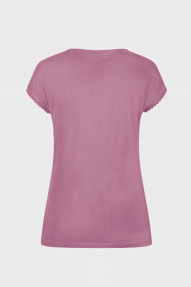 Boat Neck Front Lace Trim Tops